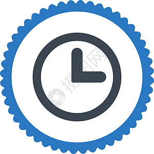 Clock 平滑的时钟蓝颜色圆形邮票图标手表柜台跑表商业计时器证书海豹指针日程圆圈图片