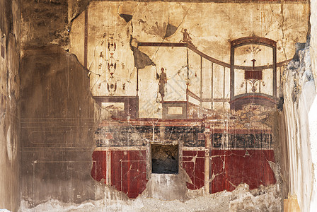 呼气肺炎石头废墟建筑考古学历史性旅游灾难地标观光壁画图片