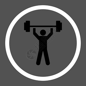 增强电动图标肌肉训练客户力量运动员压力字形健身房杠铃重量图片