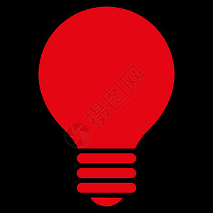电动散流平板红色图标背景思维天才黑色力量头脑灯泡字形电气照明图片