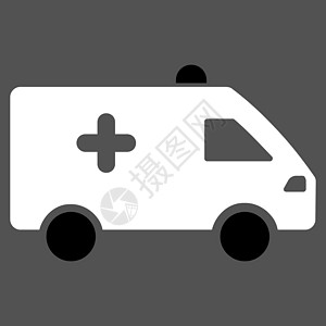 医院汽车图标援助救援灰色急救车运输药品帮助情况诊所背景图片