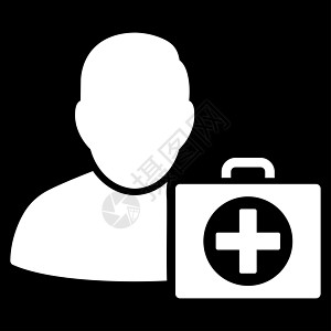急救人图标药品救援护理人员卫生白色帮助成套急救治疗医疗图片