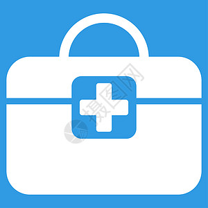 医疗箱图标医疗工具包图标工具药品情况蓝色卫生医院字形盒子保健木工背景
