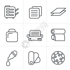 列图标样式 打印图标 设置优雅的系列图片素材