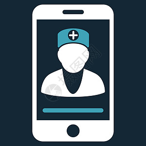 在线医生图标专家保健男人字形白色从业者医疗卫生蓝色互联网图片
