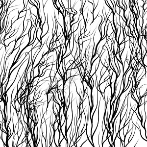 树树背景海浪灌木季节天气公园绘画植物森林分支机构插图图片