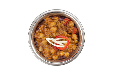 印度白种鸡肉咖哩钱纳马萨拉美食烹饪午餐餐厅食物营养辣椒盘子豆子厨房图片