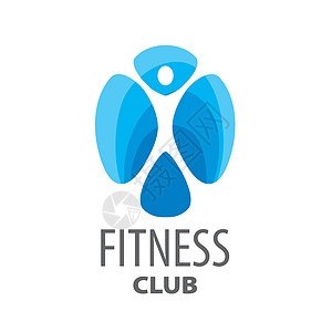 健身俱乐部的抽象蓝色矢量标志图片