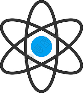原子原子图标质子字形实验轨道电子活力灰色量子科学蓝色图片