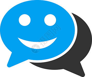 聊天快乐图标说话蓝色符号喜悦演讲情感字形气泡灰色博客图片