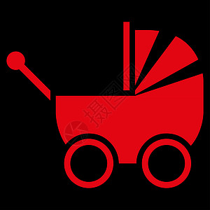 婴儿交通图标运输童年车皮红色婴儿车家庭孩子邮车背景孩子们图片