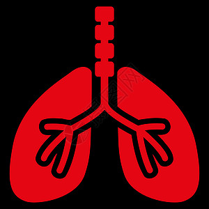 呼吸系统图标红色疾病身体背景字形气管呼吸支气管结核黑色图片