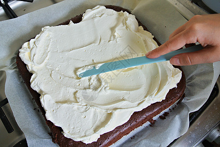 奶油蛋糕馅饼甜点厨房糕点烹饪糖果背景图片
