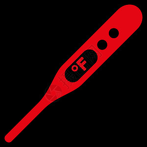 华氏温度计图标控制黑色背景温度气象仪表测试字形红色部件图片