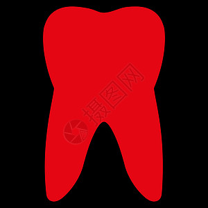牙牙图标诊所药品牙齿黑色卫生字形背景牙医治疗红色背景图片