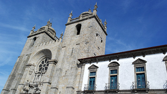 葡萄牙波尔多港大教堂大教堂城市历史窗户旅游建筑学建筑纪念碑教会日光图片