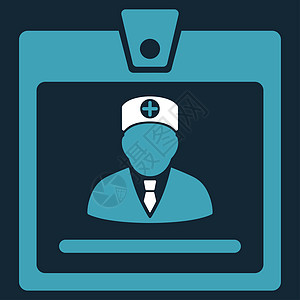 医生徽章图标障碍医疗护理人员文凭白色认证蓝色文档急救员卡片图片