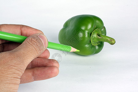 绿色辣椒胡椒粉染色铅笔胡椒背景图片