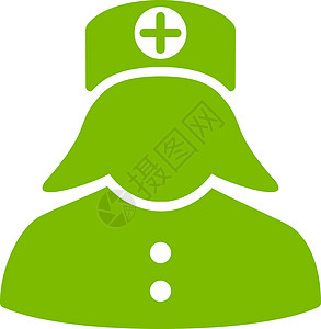 护士图标简介保健医师主任女士绿色生态从业者卫生护士长图片