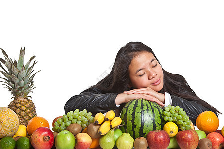水果和女孩孩子饮食收藏睡眠甜点青菜奇异果柚子青少年橙子图片