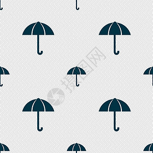 伞状符号图标 雨保护符号 无缝抽象背景和几何形状 矢量海豹旅行质量标签按钮插图邮票令牌创造力游客图片