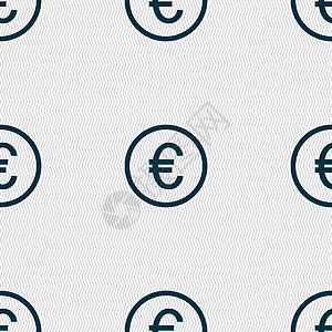 欧元图标符号 无缝抽象背景 带有几何形状 矢量按钮对角线邮票现金零售广告货币插图折扣银行业图片