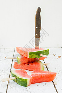切片西瓜红色营养甜点食物小吃饮食蔬菜绿色浆果水果图片