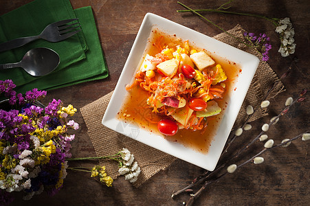 泰国沙拉摄影餐厅水果潮人营养美食乡村食物晚餐奢华图片