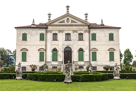 维琴察 威尼托 意大利别墅 建于 18 吨历史柱子公园雕像窗户文化入口建筑学奢华艺术图片