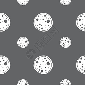 灰色背景上的无缝模式 矢量插图垃圾网络香肠浇头菜单烹饪图标餐厅午餐图片