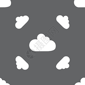 云状图标 数据存储符号 灰色背景上的无缝模式 矢量艺术角落创造力气候令牌技术互联网质量贮存按钮图片