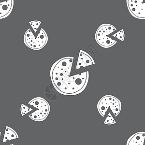 灰色背景上的无缝模式 矢量香肠烹饪图标餐厅插图垃圾网络午餐菜单食物图片
