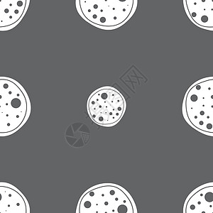 灰色背景上的无缝模式 矢量图标浇头香肠食物午餐网络菜单垃圾烹饪插图图片