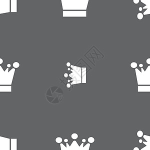 Crown 图标符号 在灰色背景上的无缝模式 矢量字体贵族插图力量女王金子权威电脑服务头等舱图片