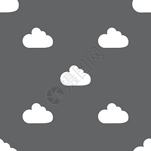 云状图标 数据存储符号 灰色背景上的无缝模式 矢量插图角落创造力质量标签技术气候令牌天气按钮图片
