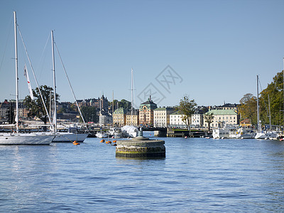 斯德哥尔摩港房子旅游蓝色旅行首都游艇码头中心文化建筑学图片