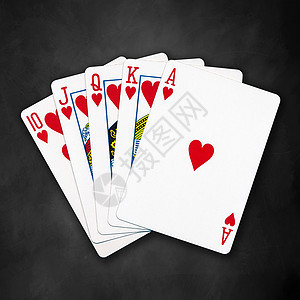 皇家直冲冲式扑克牌白色红色阴影高手游戏西装优胜者图片