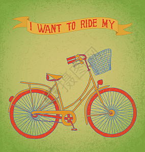 我想骑脚踏车女性活动草图车轮插图乐趣运输锻炼旅行黑色图片