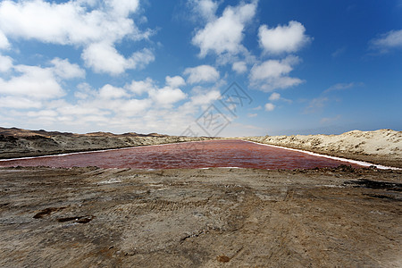 纳米比亚的盐盐矿开采矿物旅行订金香料平底锅肥料农场天空农民池塘图片