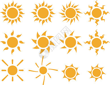 多种风格的太阳图标集图片