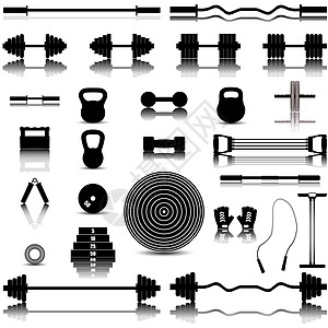 体育设备 病媒说明运动员跳绳健身滚筒健身房身体车轮哑铃竞技讲师图片