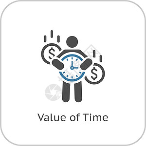 时间图标的价值 平面设计小时测量金融收益插图投资跑表黑色进步贡献图片