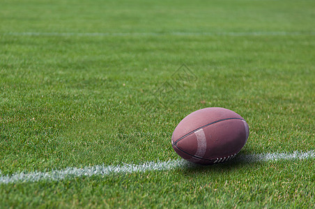 美国橄榄球在草地上图片