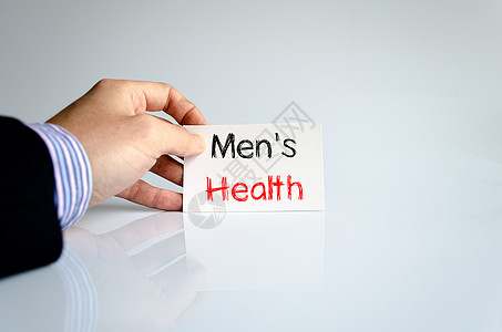 男性健康文本概念控制板白色健身房蓝色男人房间疾病尖端前列腺插图图片