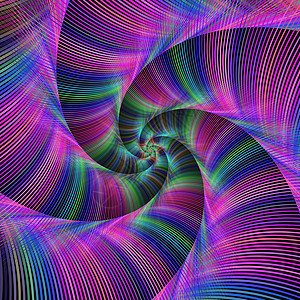 色彩多彩的分形螺旋触角图片