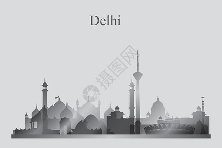 德里市内灰度的月光阴影图片