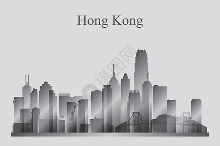 香港市天线灰色的环影图片