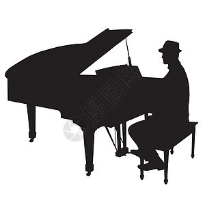 钢琴人插图乐器音乐会黑色绘画成人音乐家钢琴家爵士乐音乐图片