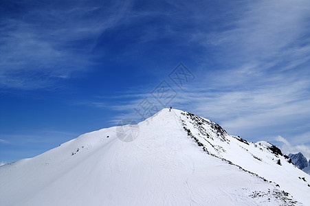 山高山假期首脑冒险天空滑雪运动远足地形风景图片