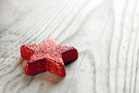 红圣诞明星玩具闪光新年木头卡片红色图片